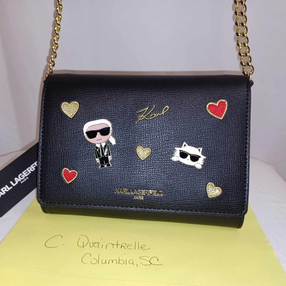 Karl Lagerfeld Signature Pin Clutch